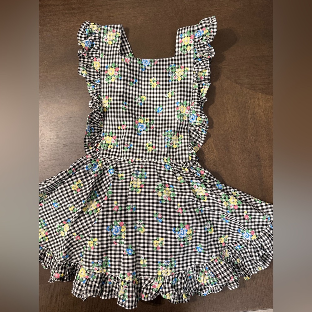 Floral Gingham Ruffle Dress